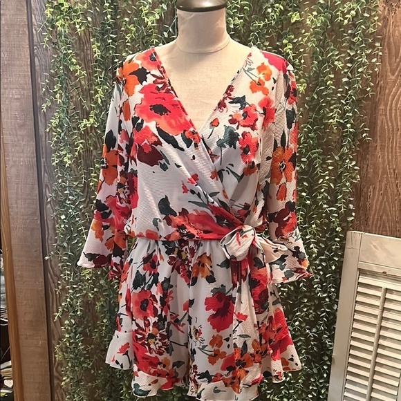 My Story Pants - NWT Floral Wrap Dress Romper